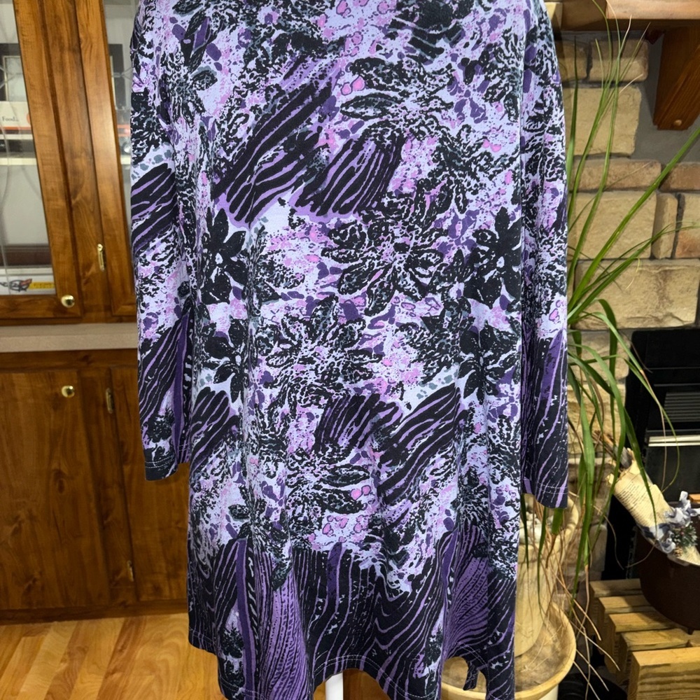 ANTHONY RICHARDS SIZE X-LARGE GORGEOUS PURPLE 3/4 SLEEVE TUNIC LENGTH TOP - Picture 5 of 7